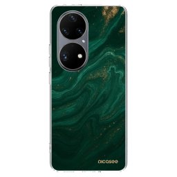 Átlátszó szilikon tok az alábbi mobiltelefonokra Huawei P50 - Green