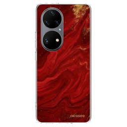 Átlátszó szilikon tok az alábbi mobiltelefonokra Huawei P50 - Red