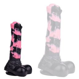 Hurulf Dildo – prémium fekete-rózsaszín 18 cm-es anális zselé