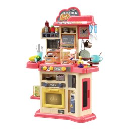 Mama Kiddies 46 részes 80 cm magas Happy Kitchen pink játék babakonyha szett kiegészítőkkel