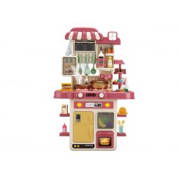 48 részes Mama Kiddies Kitchen Multi-Function babakonyha szett piros színben