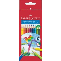 FABER-CASTELL Színes ceruza készlet, háromszögletű, FABER-CASTELL "Papagáj", 12 különböző szín