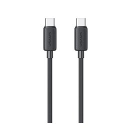 USAMS KY adatkábel (Type-C - Type-C, 60W, gyorstöltő, 100cm) FEKETE