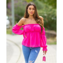 Női felső pink carmen Lizy XS-M méret