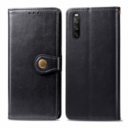 LEATHER BUCKLE Pénztárca tok Sony Xperia 10 III fekete