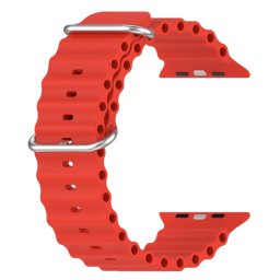 OCEAN szíj Apple Watch Ultra 1 / 2 (49 mm) / 9 / 8 / 7 (45 mm) / 6 / SE / 5 / 4 (44 mm) / 3 / 2 / 1 (42 mm) piros készülékhez