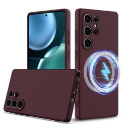 RUBBER MAGSAFE Szilikon burkolat a Samsung Galaxy S25 Ultra 5G PLUM SZÍN