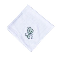 Mintás Cseh textil pelenka, textilpelenka sűrű szövésű fehér 70x70 cm - Kicsi dínó 1 DARAB