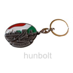 Ovális Lánchíd nemzeti színnel kulcstartó