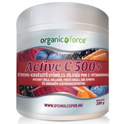 Active C 500+ Gyümölcs-zöldség szuperkoncentrátum por C-vitaminnal, kollagénnel, 200g