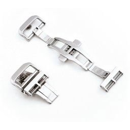 RIOS Breitling acél pillangócsat, fényes, 20mm