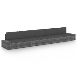 vidaXL 5 részes szürke polyrattan kerti ülőgarnitúra párnákkal