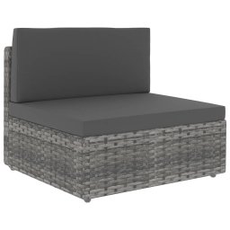 vidaXL szürke polyrattan középső kanapéelem