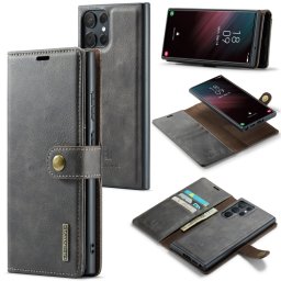 DG.MING Wallet tok 2 az 1-ben Samsung Galaxy S23 Ultra 5G szürke színhez