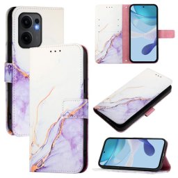 ART MARBLE Pénztárca tok Oppo Reno13 F 5G WHITE PURPLE telefonhoz