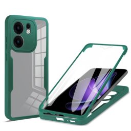 DUAL Kétoldalas fóliás tok Oppo Reno13 F 5G zöld