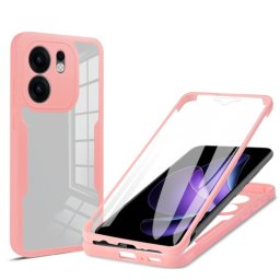 DUAL Kétoldalas borítás fóliával Oppo Reno13 F 5G rózsaszín