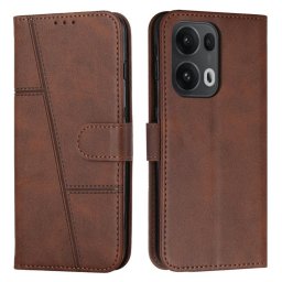 STITCHED Pénztárca tok Oppo Reno13 Pro 5G készülékhez, sötétbarna