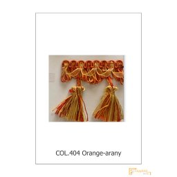 (13 szín) Bojtos díszitő szalag. Organza szalagos paszomány 9678-404 Orange-arany