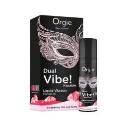 Orgie Dual Vibe - unisex folyékony vibrátor - Eper - Gin Tonic (15 ml)