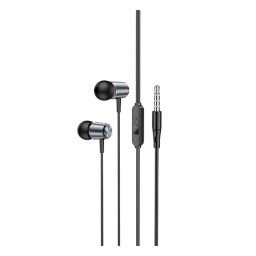 HOCO M108 fülhallgató SZTEREO (3.5mm jack, mikrofon, felvevő gomb) SÖTÉTSZÜRKE
