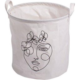 Nyomott mintás tárolókosár GUSTA 30x30 cm, fehér