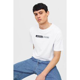 JACK AND JONES JJECorp pamut atléta fehér L