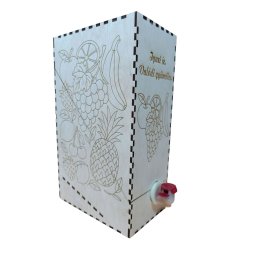 Lézervágott doboz 3l bag-in-box gyümölcslevekhez, 19x12x31cm