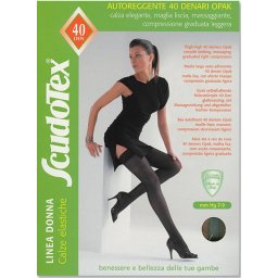 S-463 Scudotex combharisnya 40 den csipke berakással, csúszásgátló szilikon tapadócsíkkal Nero