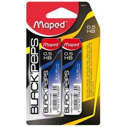 MAPED Grafitbél, 0,5 mm, HB, 2x12 szálas, MAPED "Black Peps"