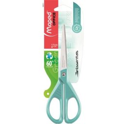 MAPED Olló, irodai, 17 cm, MAPED "Essentials Green", türkizkék