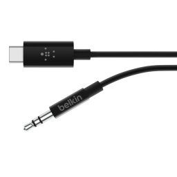 Belkin ROCKSTAR™ USB-C/3,5 mm-es jack kábel, 0,9 m, fekete