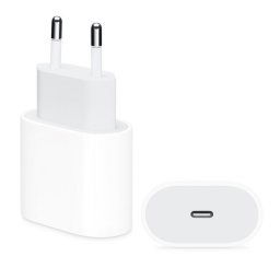 Hálózati töltő adapter, 20W, USB Type-C aljzat, gyorstöltés, PD, MHJE3ZM/A utódja, Apple, fehér, gyári