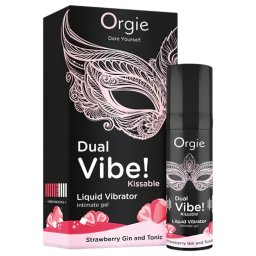 Orgie Dual Vibe - unisex folyékony vibrátor - Eper - Gin Tonic (15 ml)