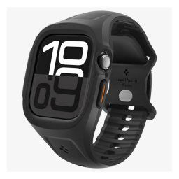 SPIGEN LIQUID AIR PRO szilikon óra keret (szilikon szíj, ütésállóság) FEKETE Apple Watch Series 10 46mm