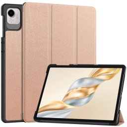 LEATHER Felhajtható tok Honor Pad X9a készülékhez, rózsaszín-arany