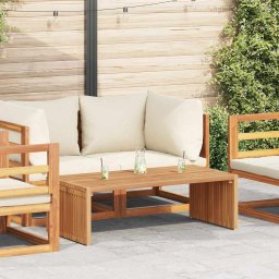 vidaXL Kerti Oldal Asztal Barna 110 x 55 x 35,5 cm Tömör Teakfa