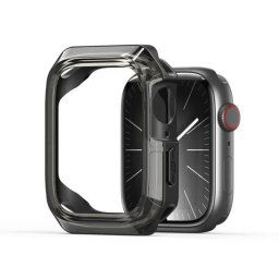 Apple Watch 10 (46 mm), Műanyag + szilikon védőkeret, szíj nélkül, közepesen ütésálló, Dux Ducis Tamo, átlátszó/fekete