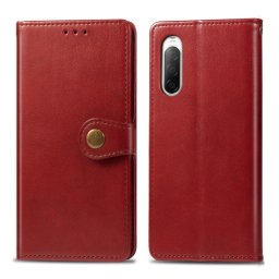 LEATHER BUCKLE Wallet esetében Sony Xperia 10 II piros