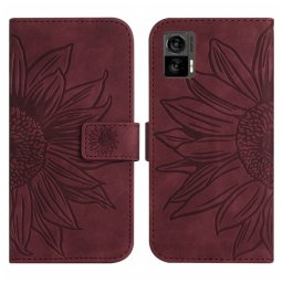 ART SUN FLOWER pénztárca tok pánttal Motorola Edge 30 Neo bordó