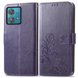 ART FLOWER S pénztárca tok Motorola Edge 40 Neo lila telefonhoz
