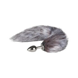 Easytoys Fox NO5 - fém anál plug rókafarokkal (ezüst-ezüst)