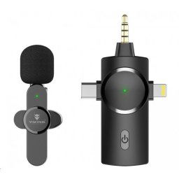 Viking vezeték nélküli mikrofon M360 csipesszel, USB-C / Lightning / 3,5 mm-es jack csatlakozóval