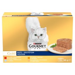 Gourmet Gold pástétom válogatás macskáknak - marha, tonhal, máj, pulyka 2 x (12 x 85 g)
