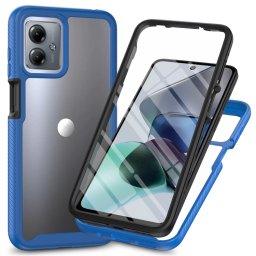 DUAL Kétoldalas burkolat fóliával Motorola Moto G54 5G / G54 5G Power Edition sötétkék