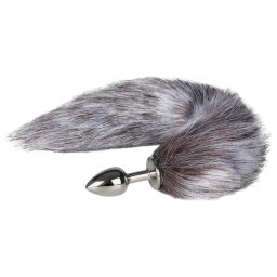 EasyToys Fox NO5 - fém anál plug rókafarokkal (ezüst)