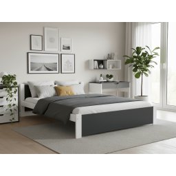 IKAROS ágy 180 x 200 cm, antracit/fehér Ágyrács: Lamellás ágyrács, Matrac: Sommera 18 cm matrac