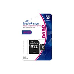 Mediarange MicroSDHC 64GB CL10 + adapter memóriakártya