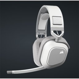 CORSAIR Vezeték Nélküli Headset, HS80 MAX RGB WIRELESS Gaming, Dolby Atmos hangzás, fehér