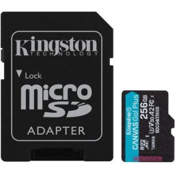 Secure Digital Card Micro 256GB Kingston Canvas Go Plus SDXC Class 10 UHS-I U3 - SDCG4/256GB
